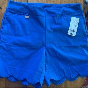 Lulu B comfy scallop hem shorts in cobalt blue 16